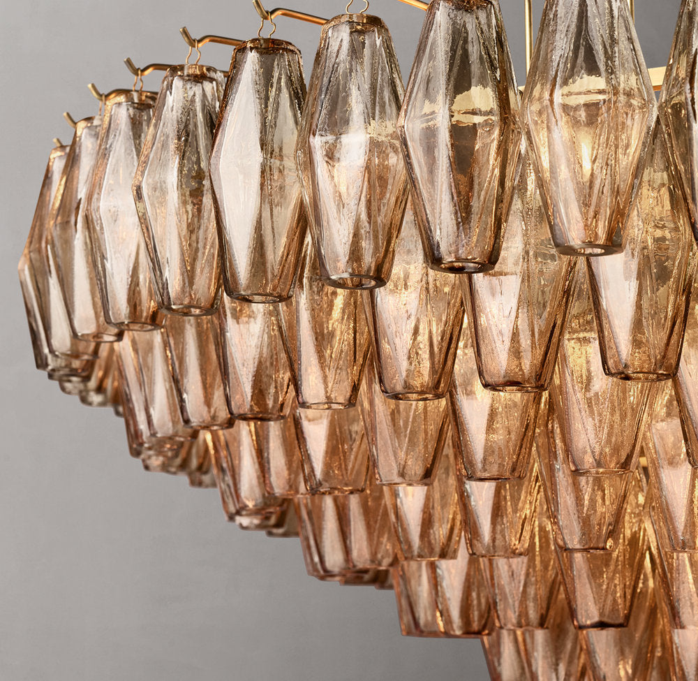 Smoke Glass Cascade Crown Chandelier