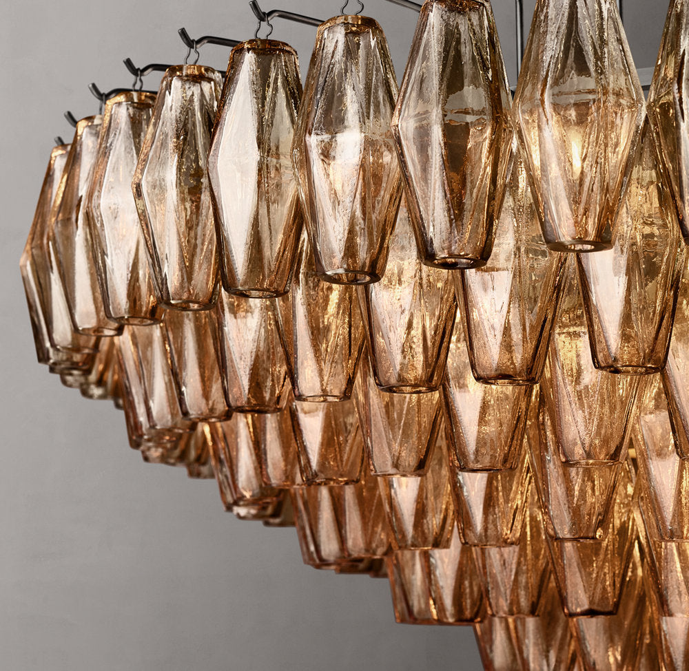 Smoke Glass Cascade Crown Chandelier