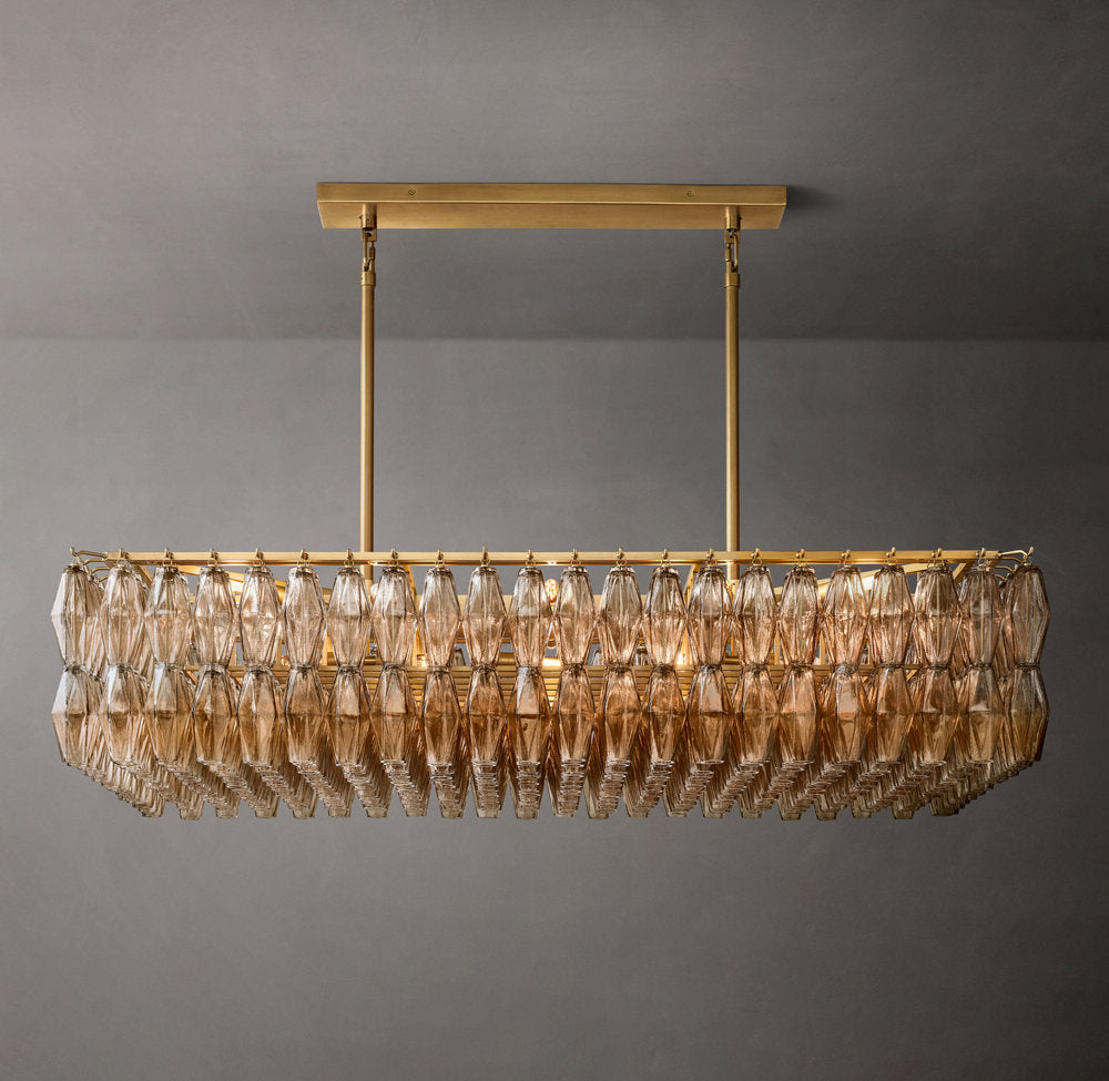Smoke Glass Gallery Island Chandelier
