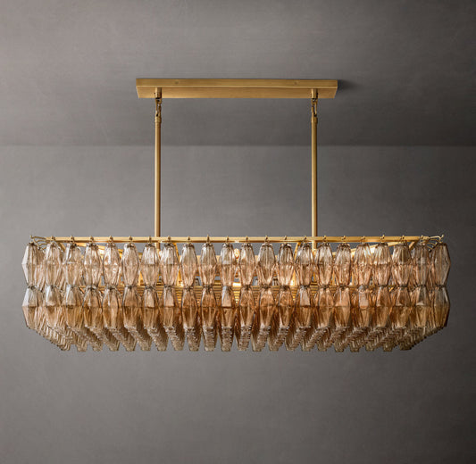 Smoke Glass Gallery Island Chandelier