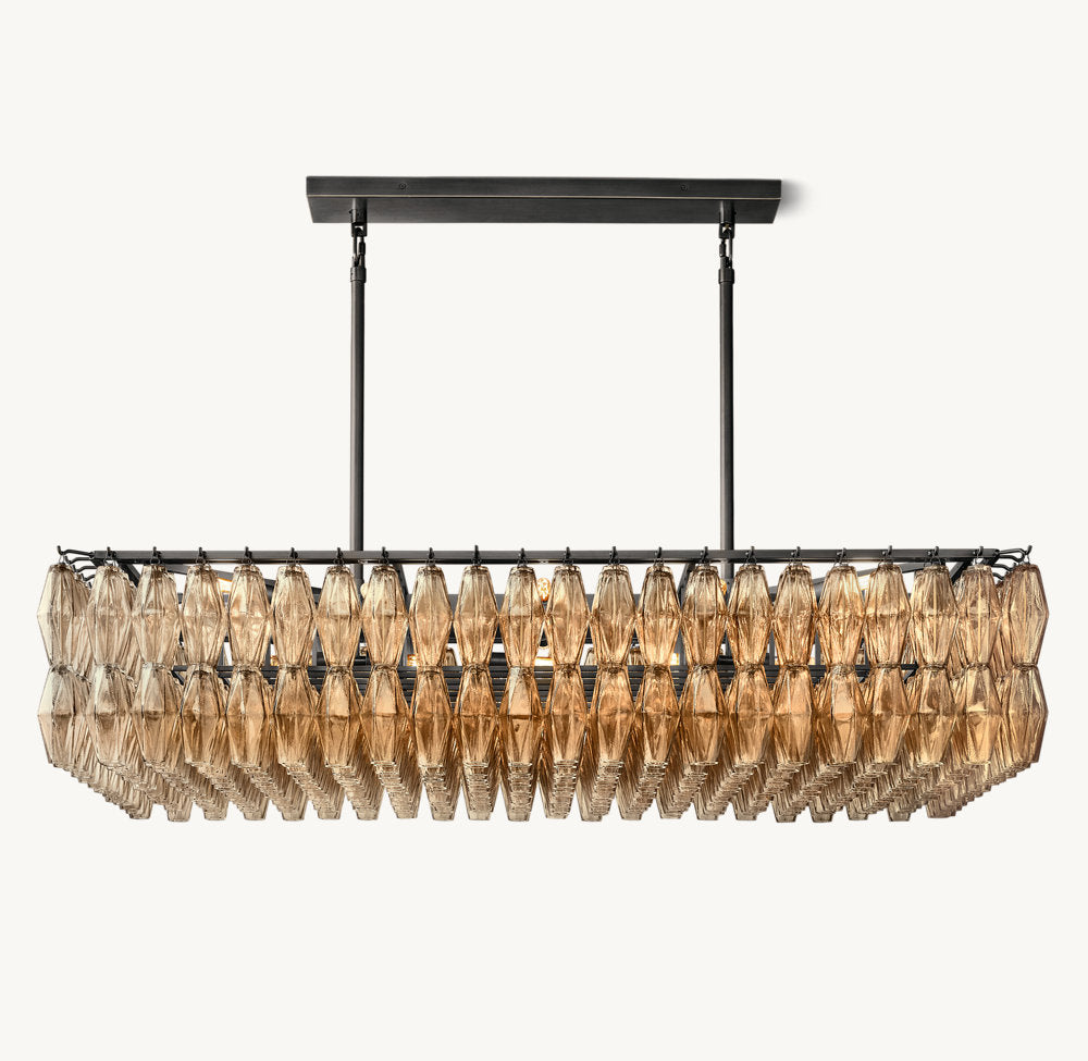 Smoke Glass Gallery Island Chandelier