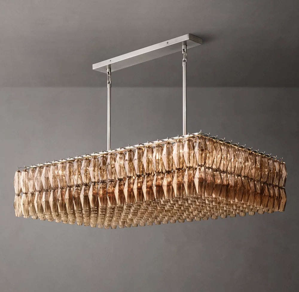 Smoke Glass Gallery Island Chandelier