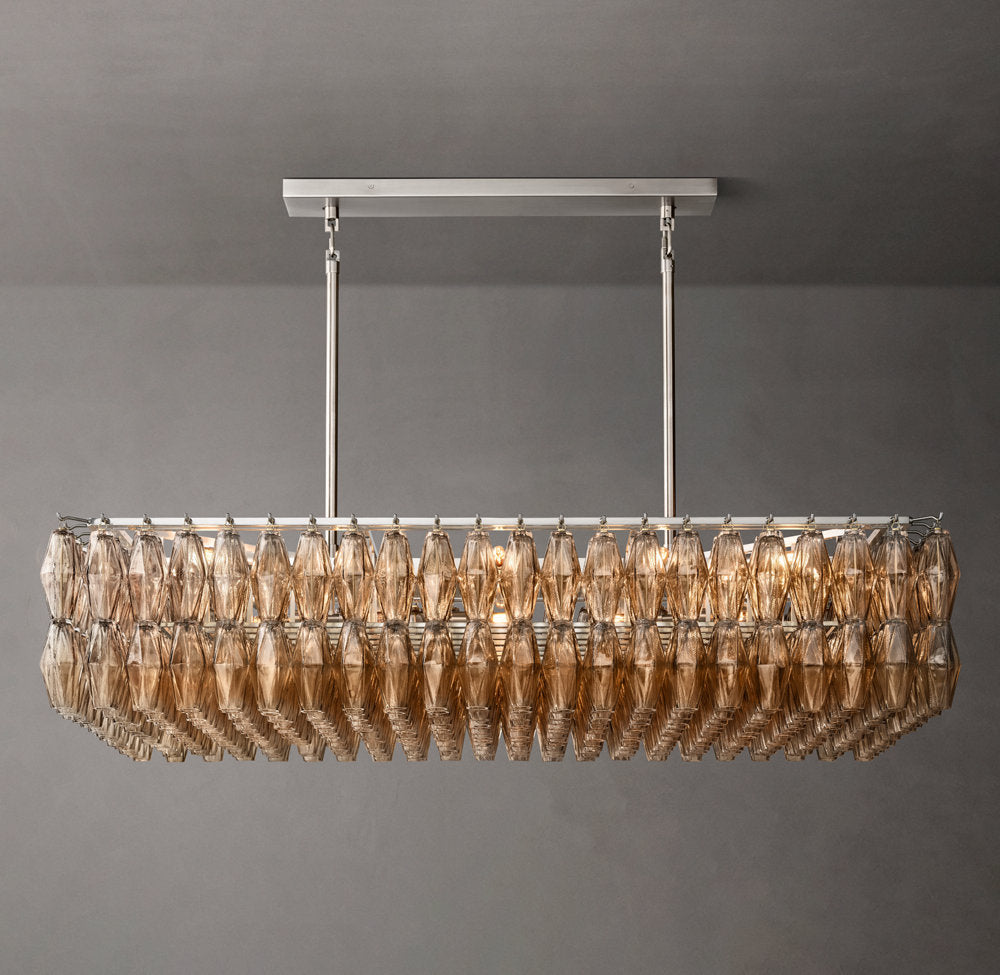 Smoke Glass Gallery Island Chandelier