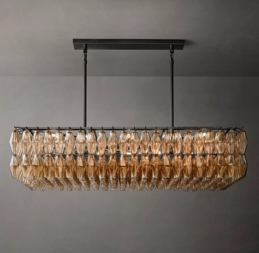Smoke Glass Gallery Island Chandelier