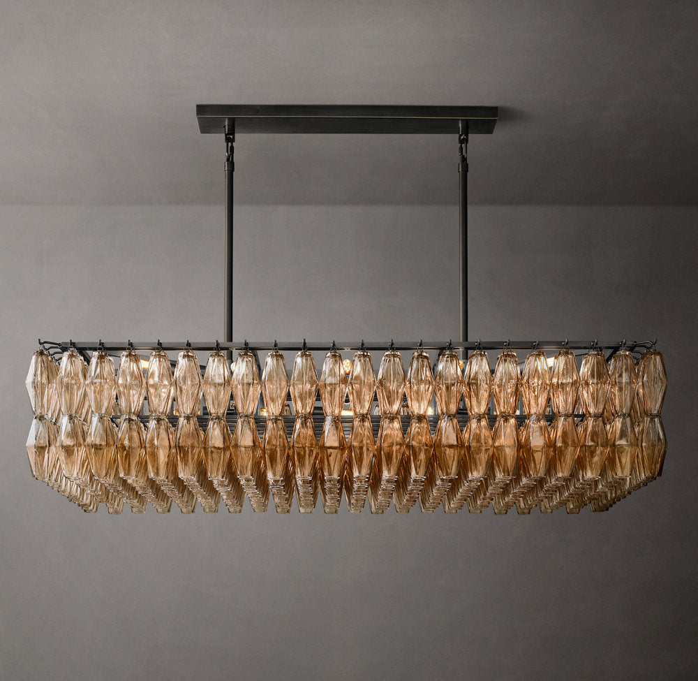 Smoke Glass Gallery Island Chandelier