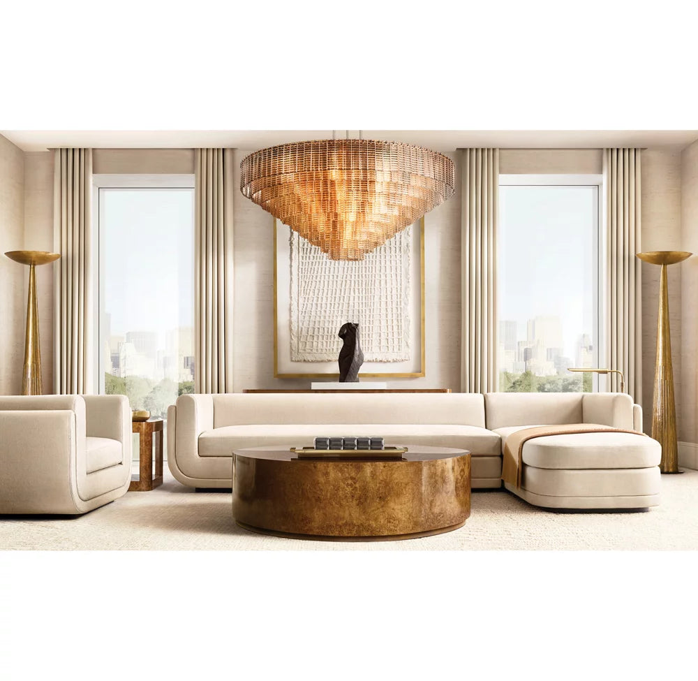 Smoked Cast Glass Cascade Chandelier