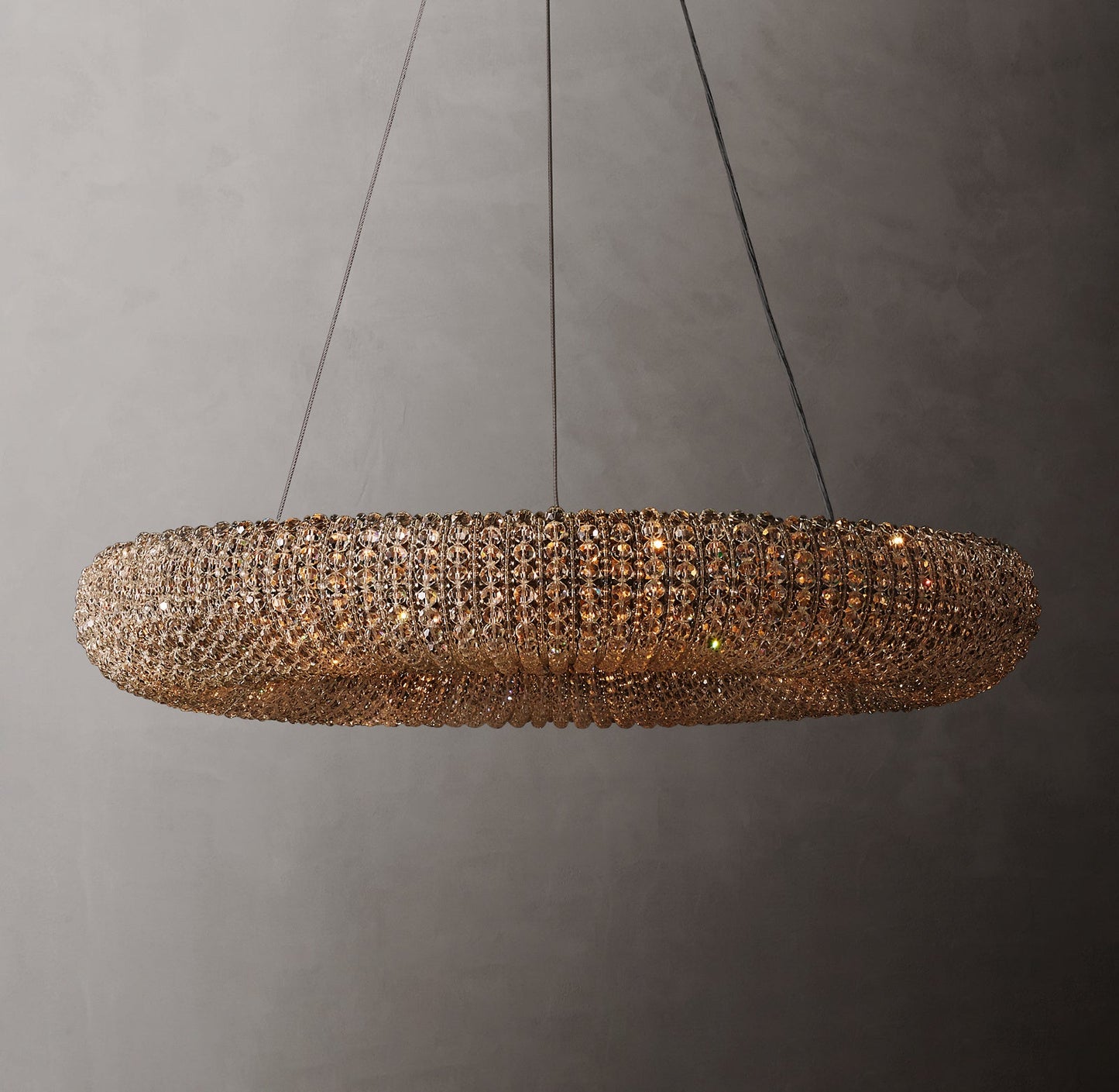Smoked Crystal Bead Halo Chandelier