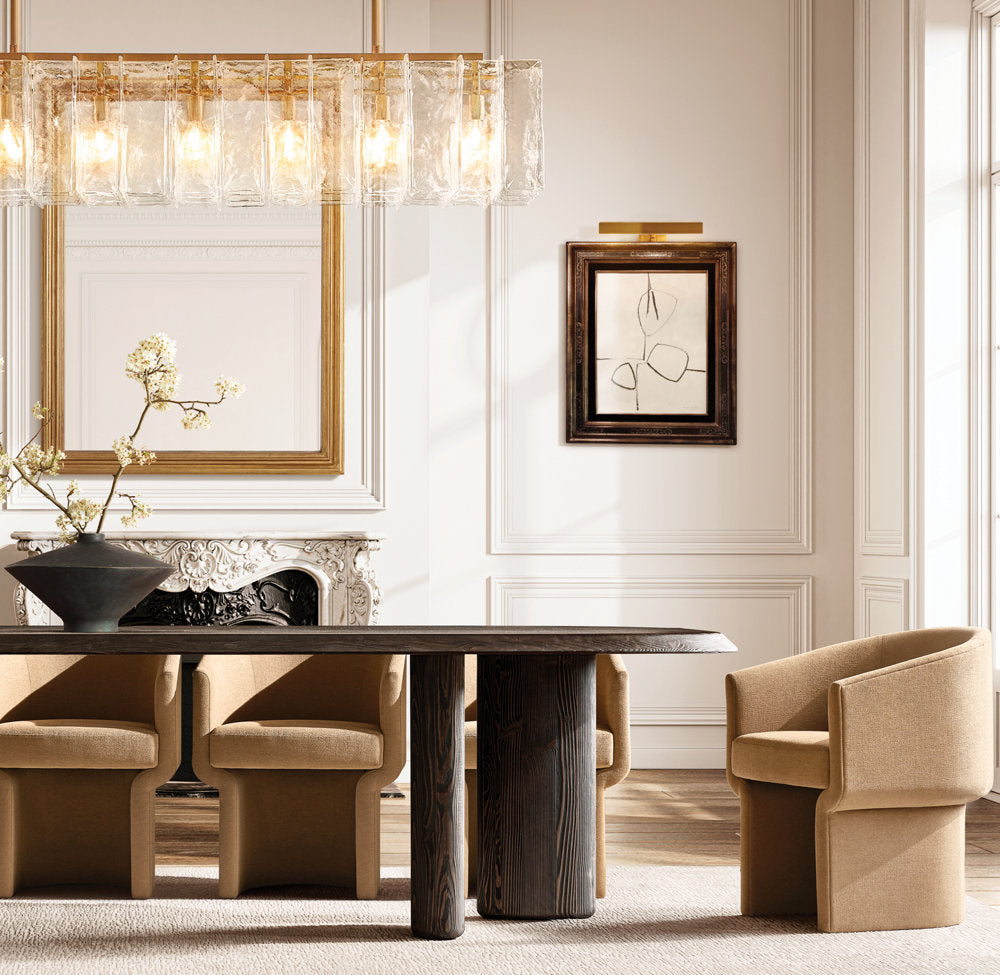 Smoked Rippled Glass Island Chandelier