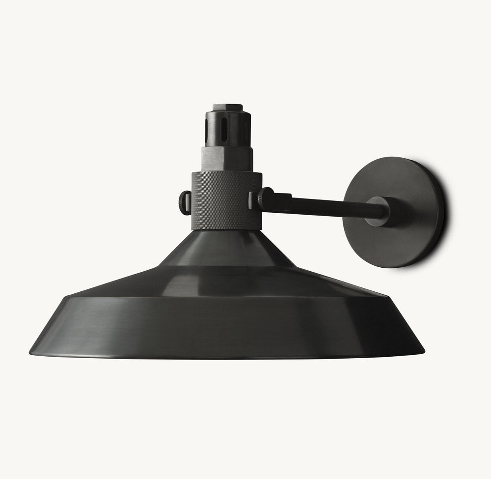 Solid Brass Disc Shade Outdoor Sconce