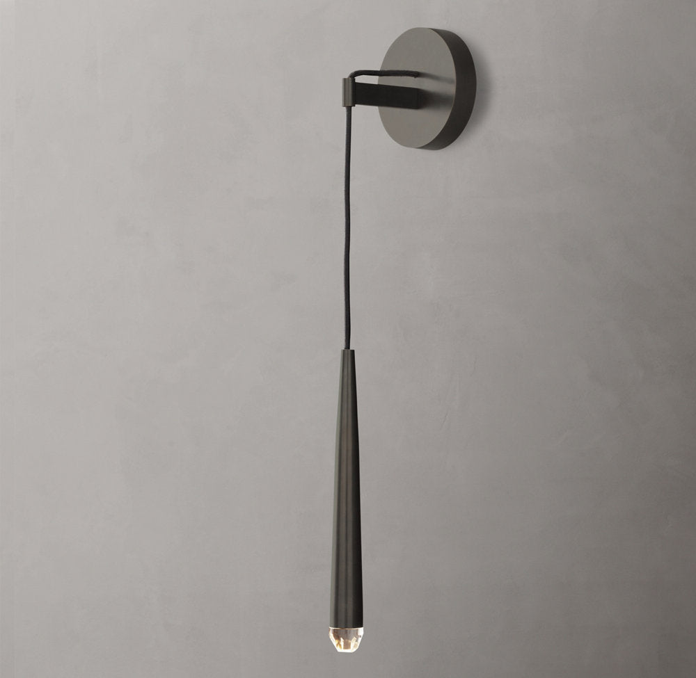Solid Brass LED Torch Sconce