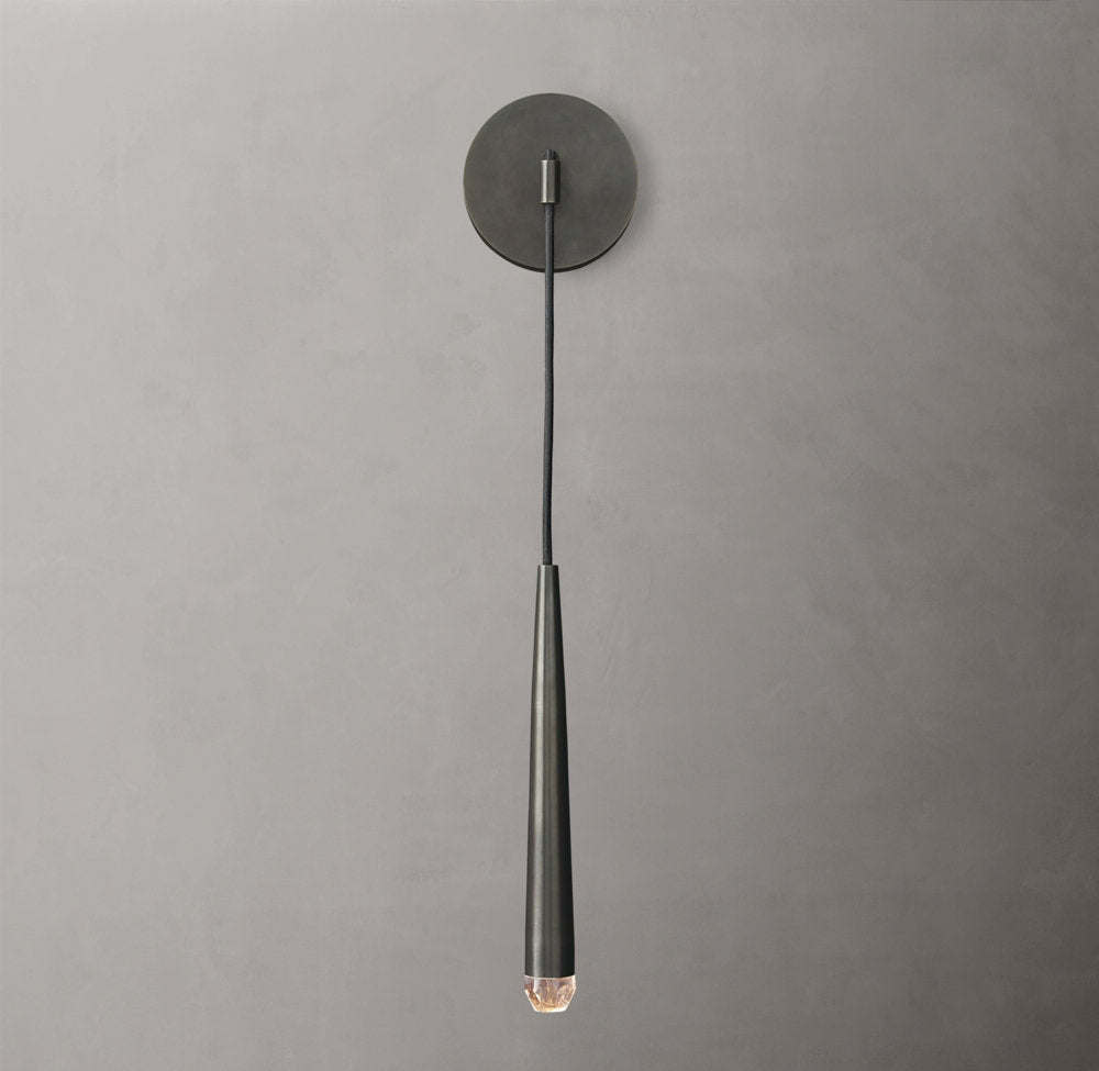 Solid Brass LED Torch Sconce