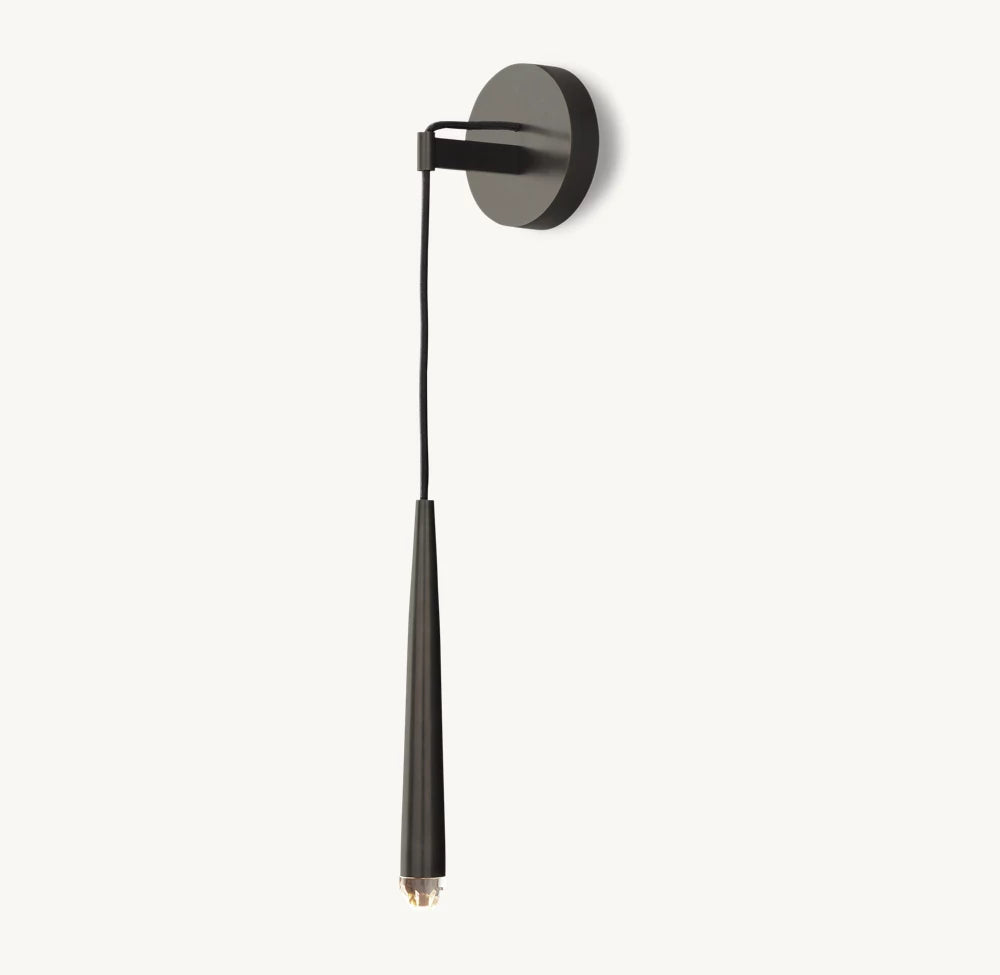 Solid Brass LED Torch Sconce