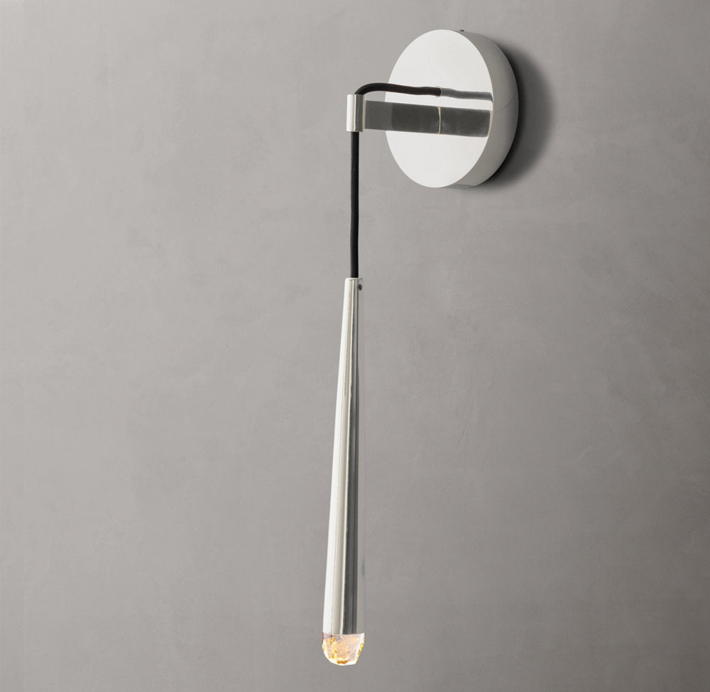 Solid Brass LED Torch Sconce