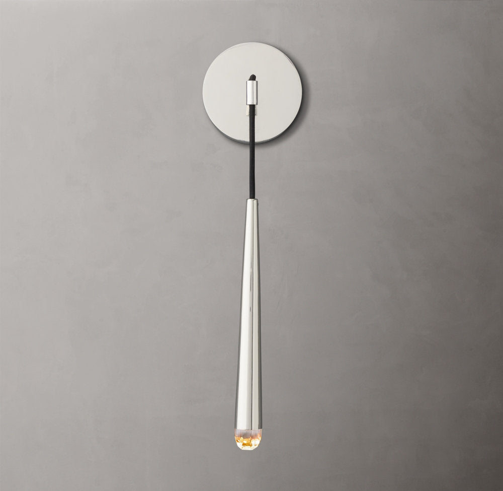 Solid Brass LED Torch Sconce