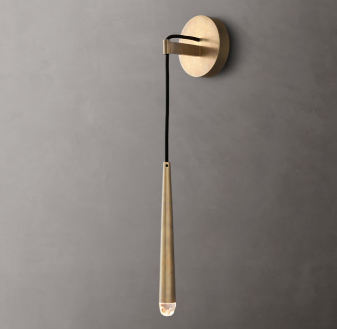 Solid Brass LED Torch Sconce