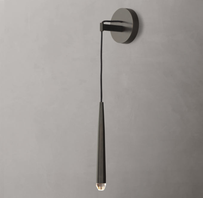 Solid Brass LED Torch Sconce