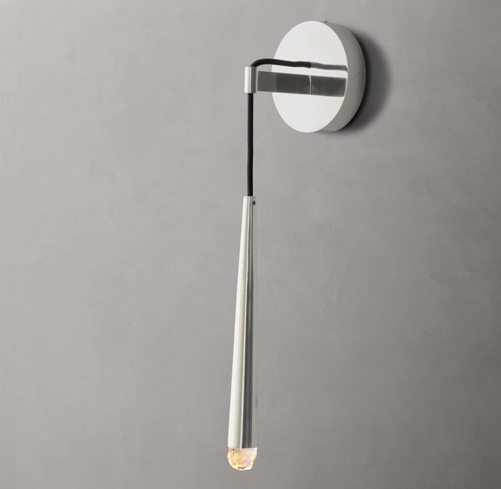 Solid Brass LED Torch Sconce