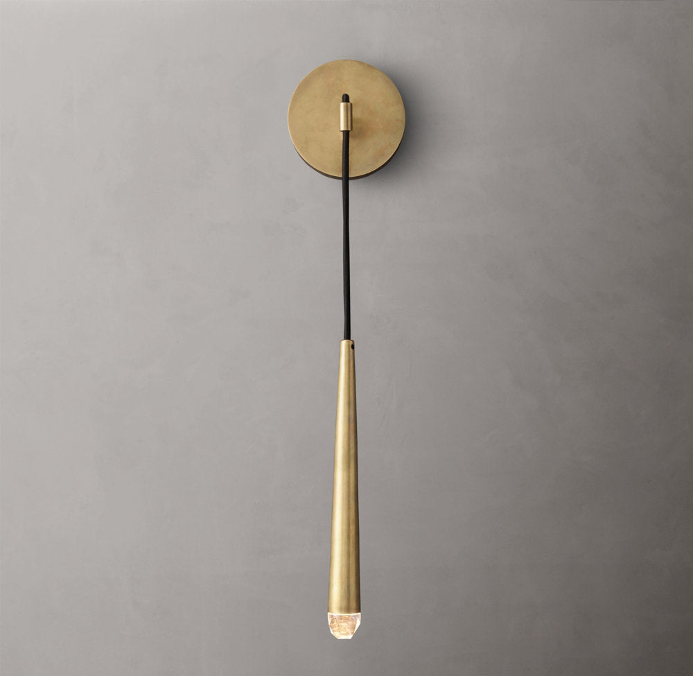 Solid Brass LED Torch Sconce