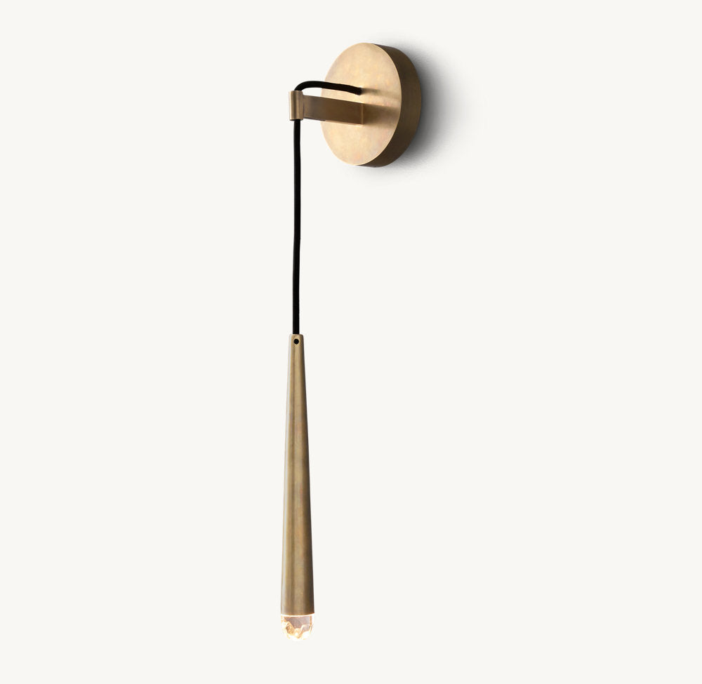 Solid Brass LED Torch Sconce