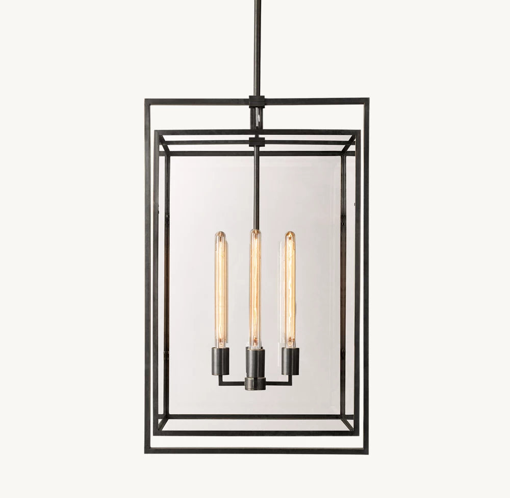 Steel Glasshouse Lantern Pendant