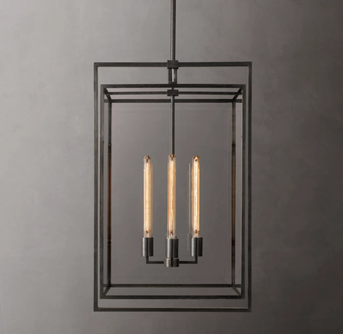 Steel Glasshouse Lantern Pendant