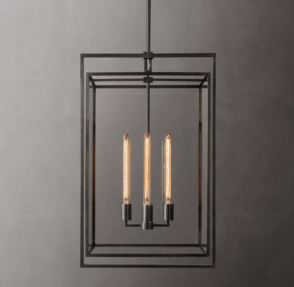 Steel Glasshouse Lantern Pendant