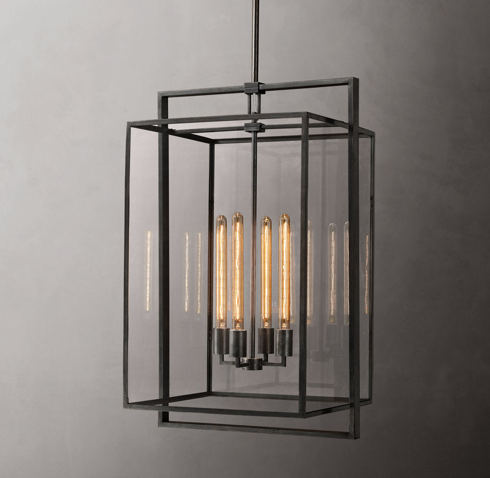 Steel Glasshouse Lantern Pendant