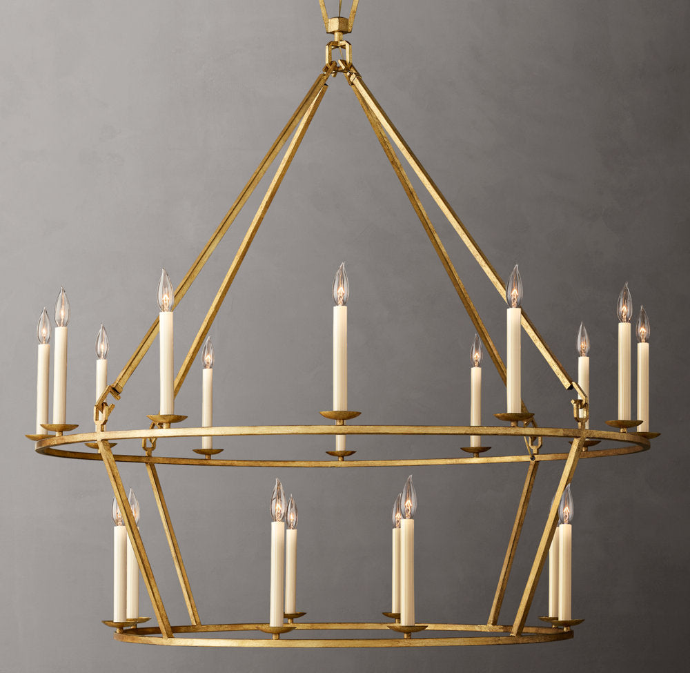 Stirrup Hook Two-Tier Candle Chandelier