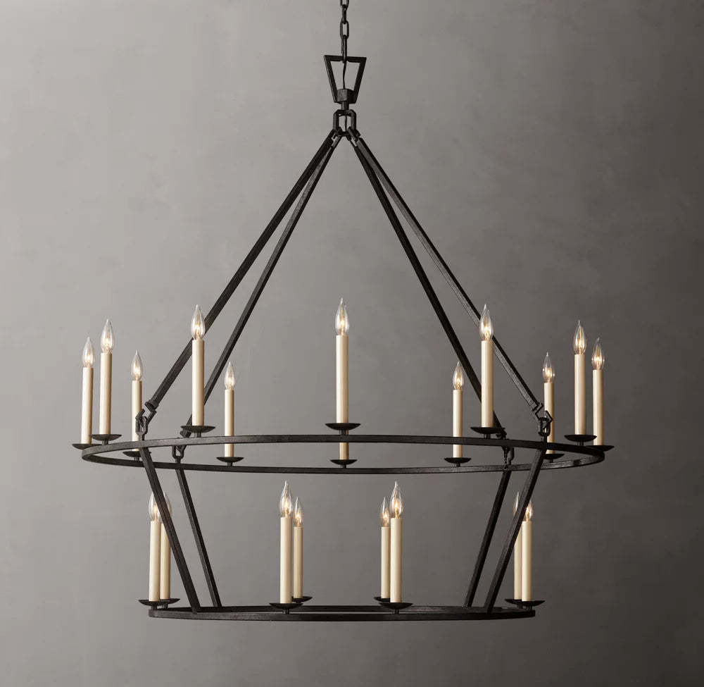 Stirrup Hook Two-Tier Candle Chandelier