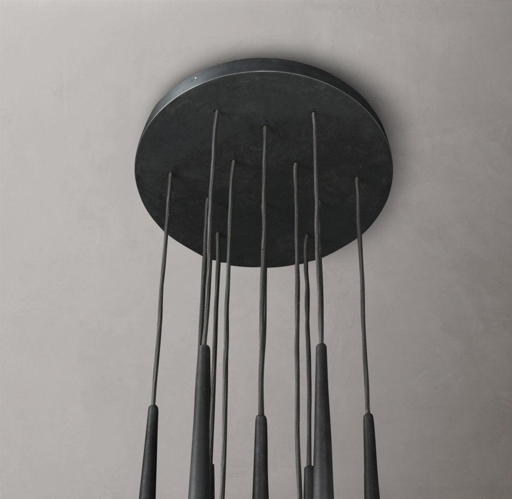 Suspended Brass LED Droplet Chandelier