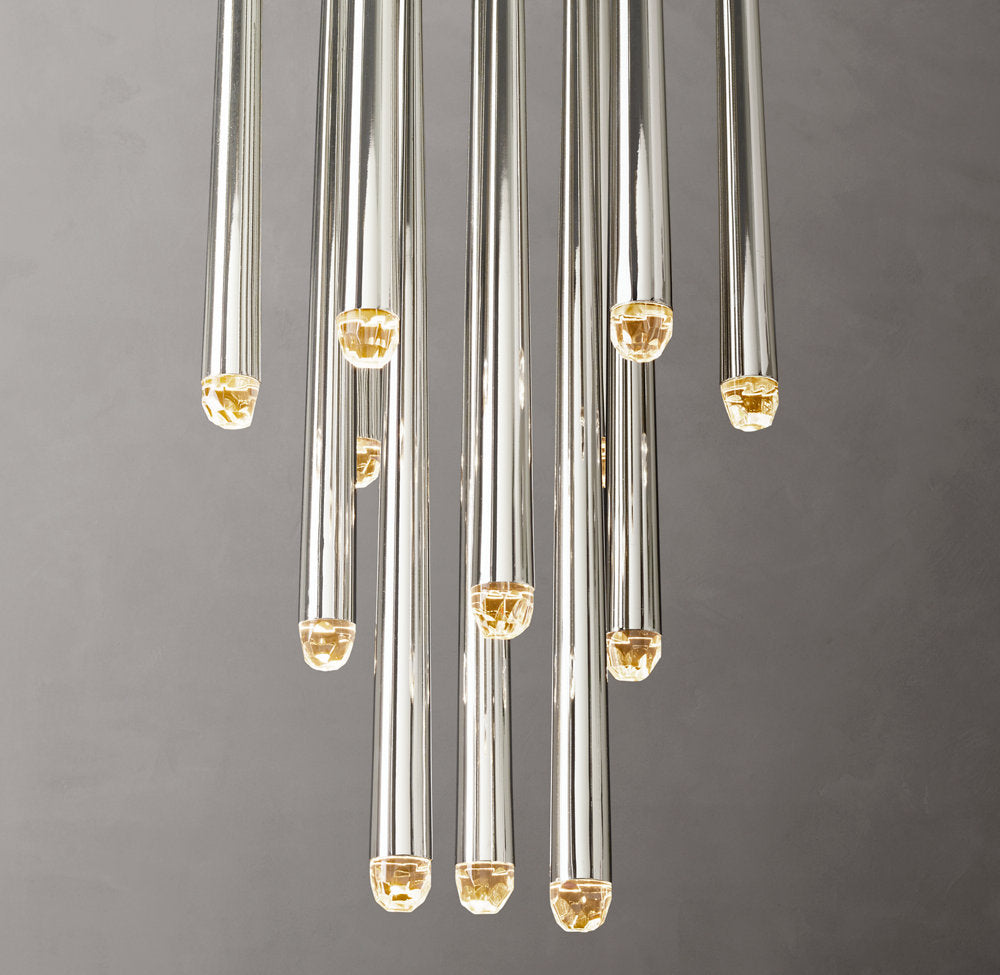 Suspended Brass LED Droplet Chandelier