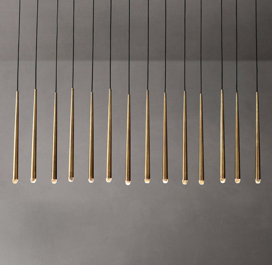 Suspended Brass LED Gallery Chandelier