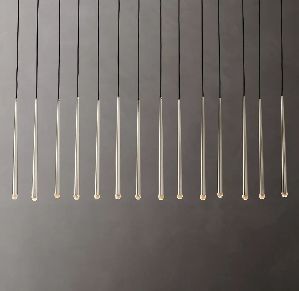 Suspended Brass LED Gallery Chandelier