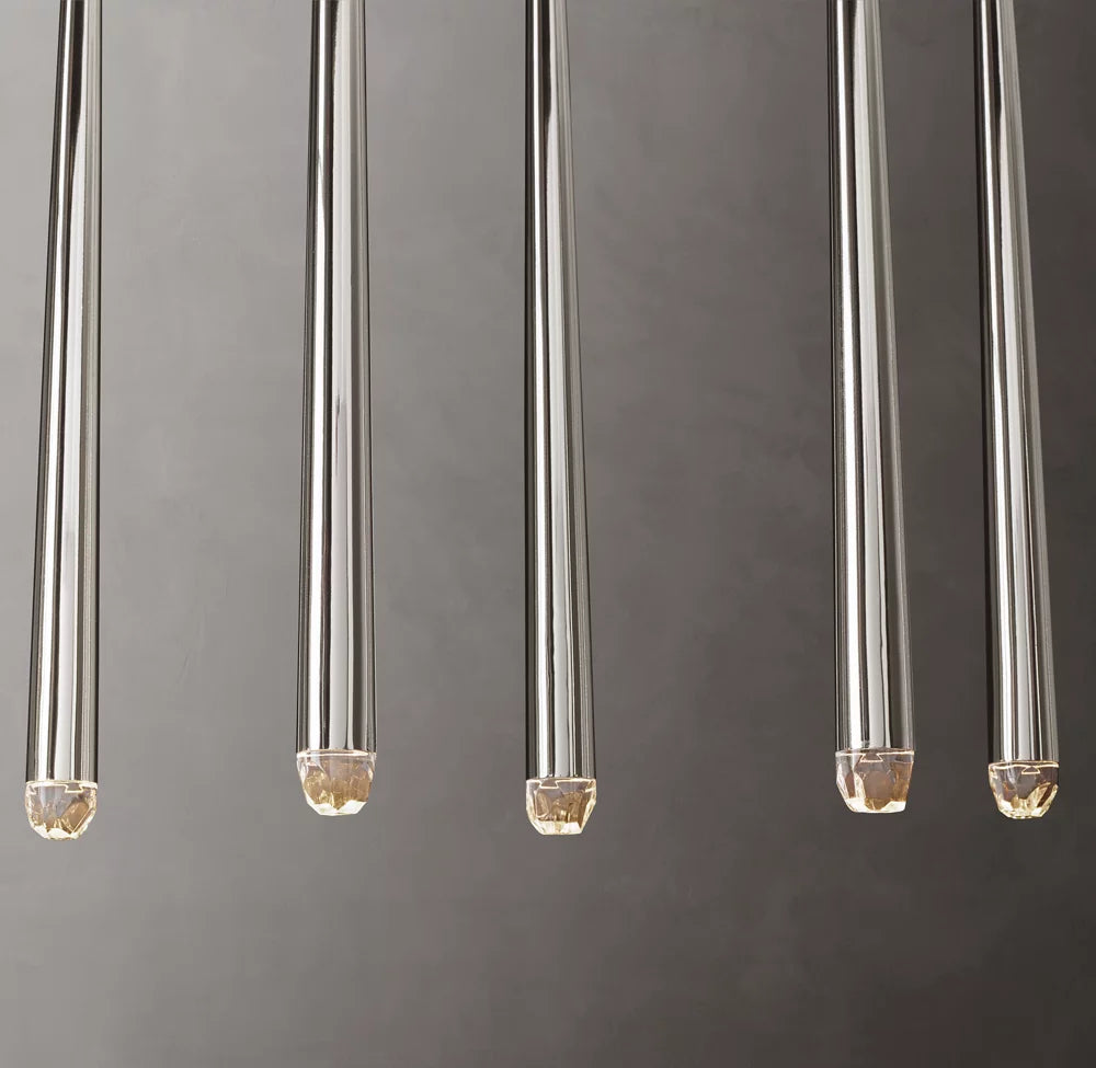 Suspended Brass LED Gallery Chandelier