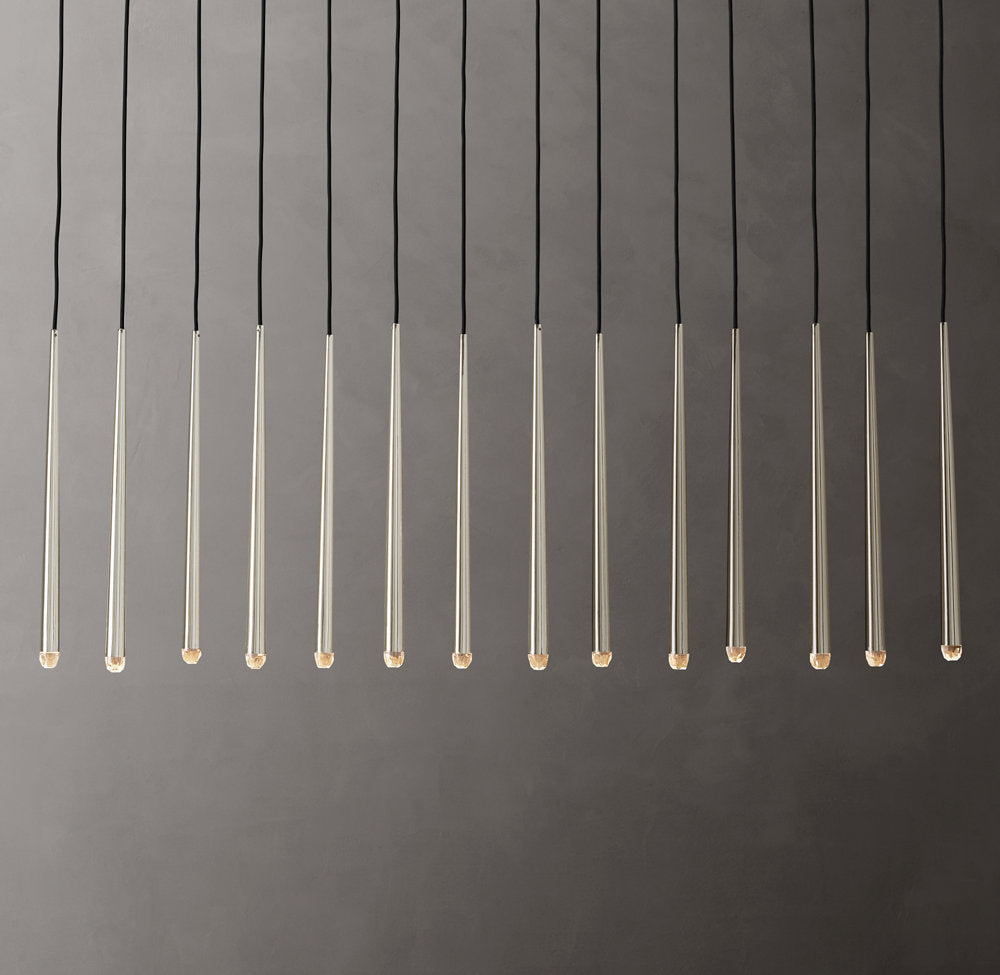 Suspended Brass LED Gallery Chandelier