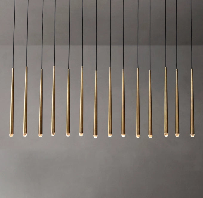 Suspended Brass LED Gallery Chandelier