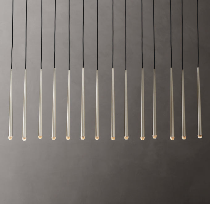 Suspended Brass LED Gallery Chandelier