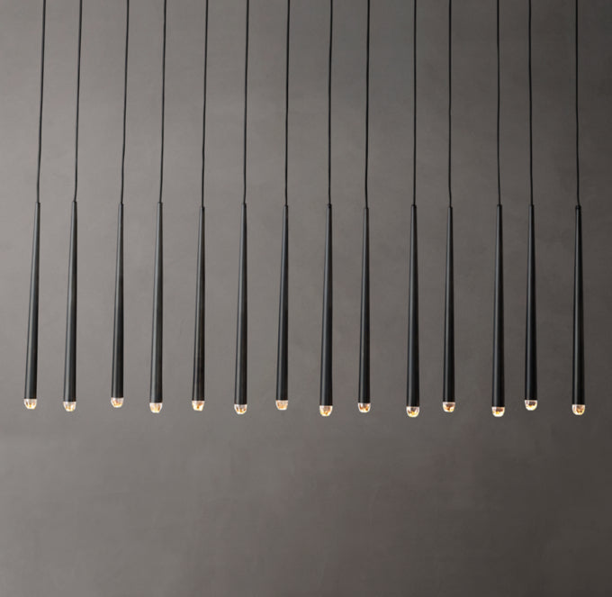 Suspended Brass LED Gallery Chandelier