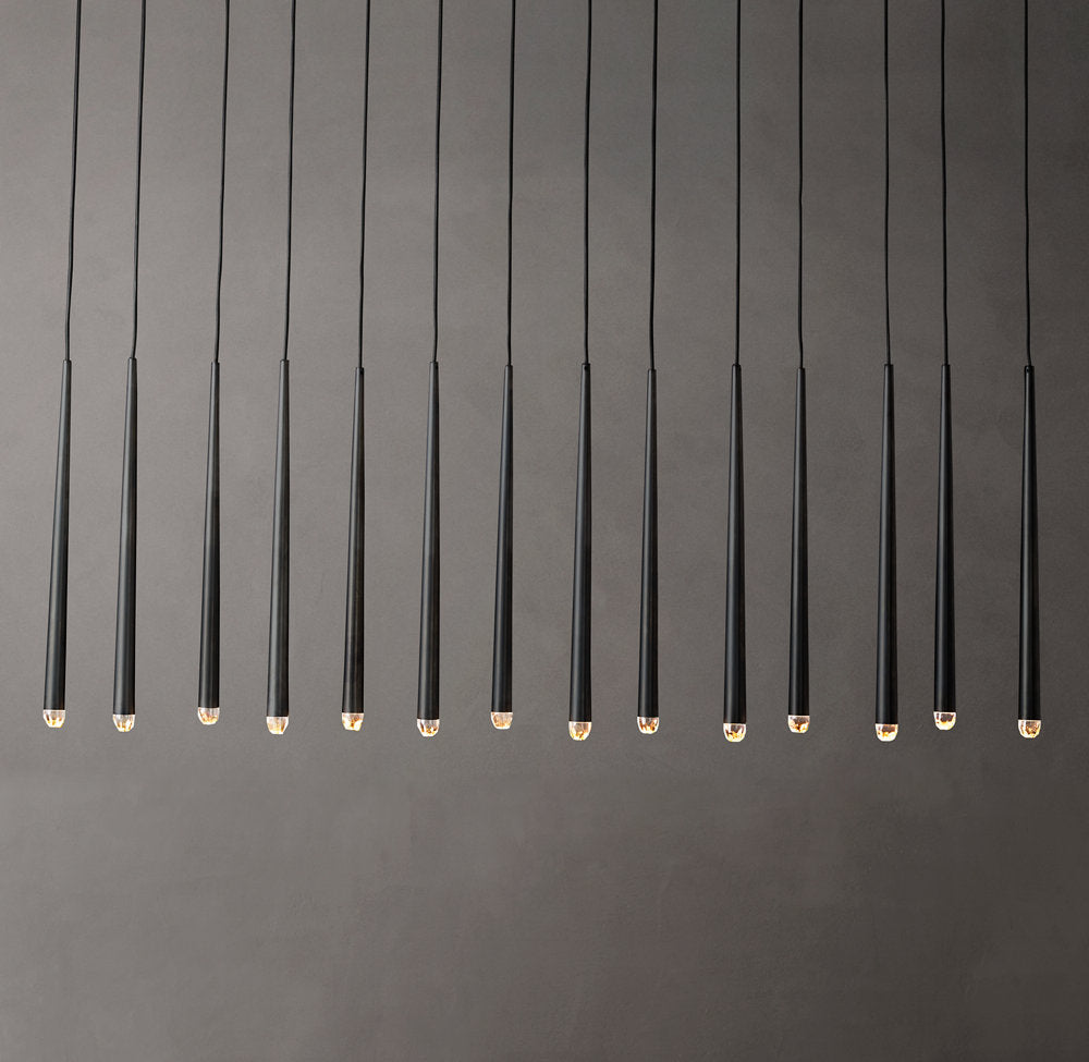 Suspended Brass LED Gallery Chandelier
