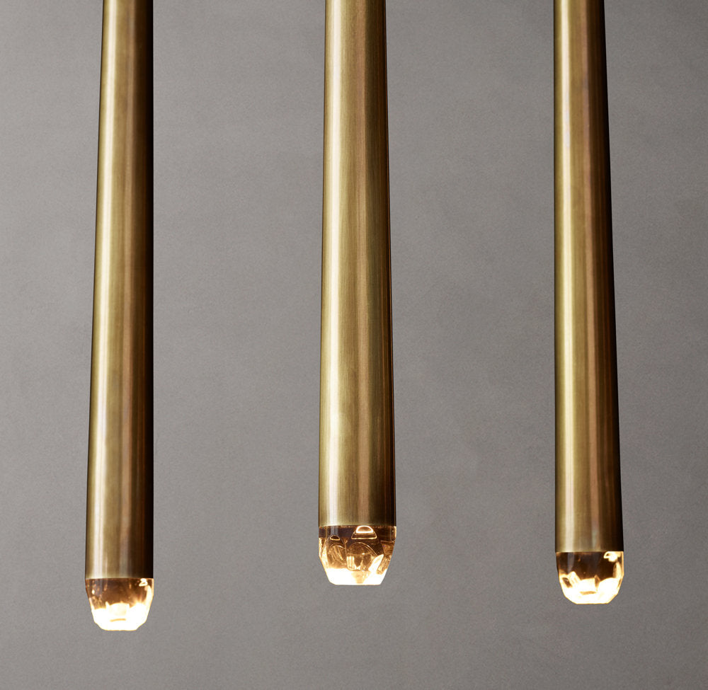 Suspended Brass LED Gallery Chandelier