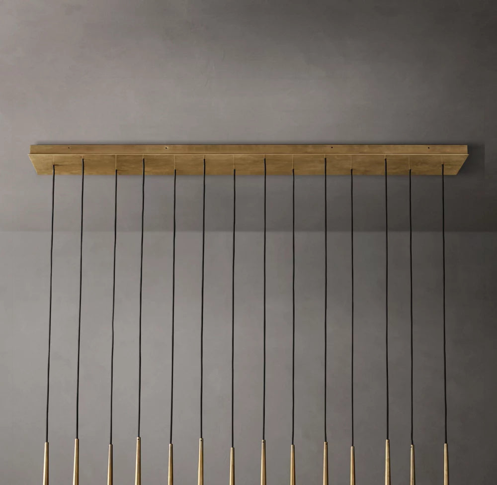 Suspended Brass LED Gallery Chandelier