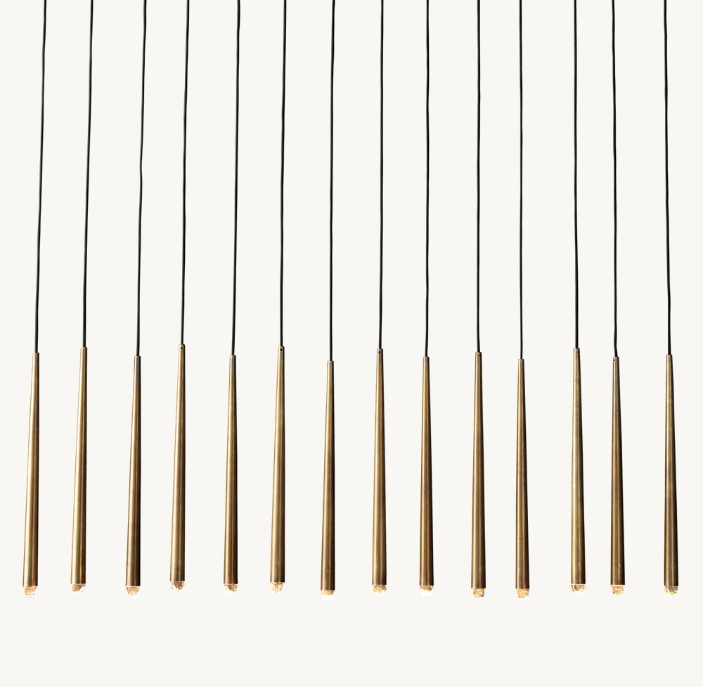 Suspended Brass LED Gallery Chandelier