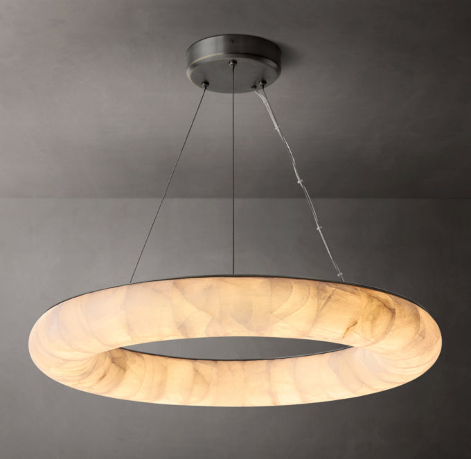 Suspended Calcite Disk LED Chandelier