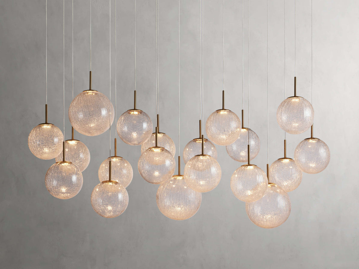 Suspended Opal Globe LED Island Chandelier