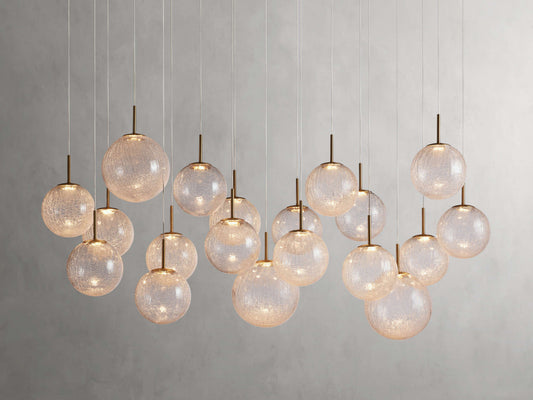 Suspended Opal Globe LED Island Chandelier
