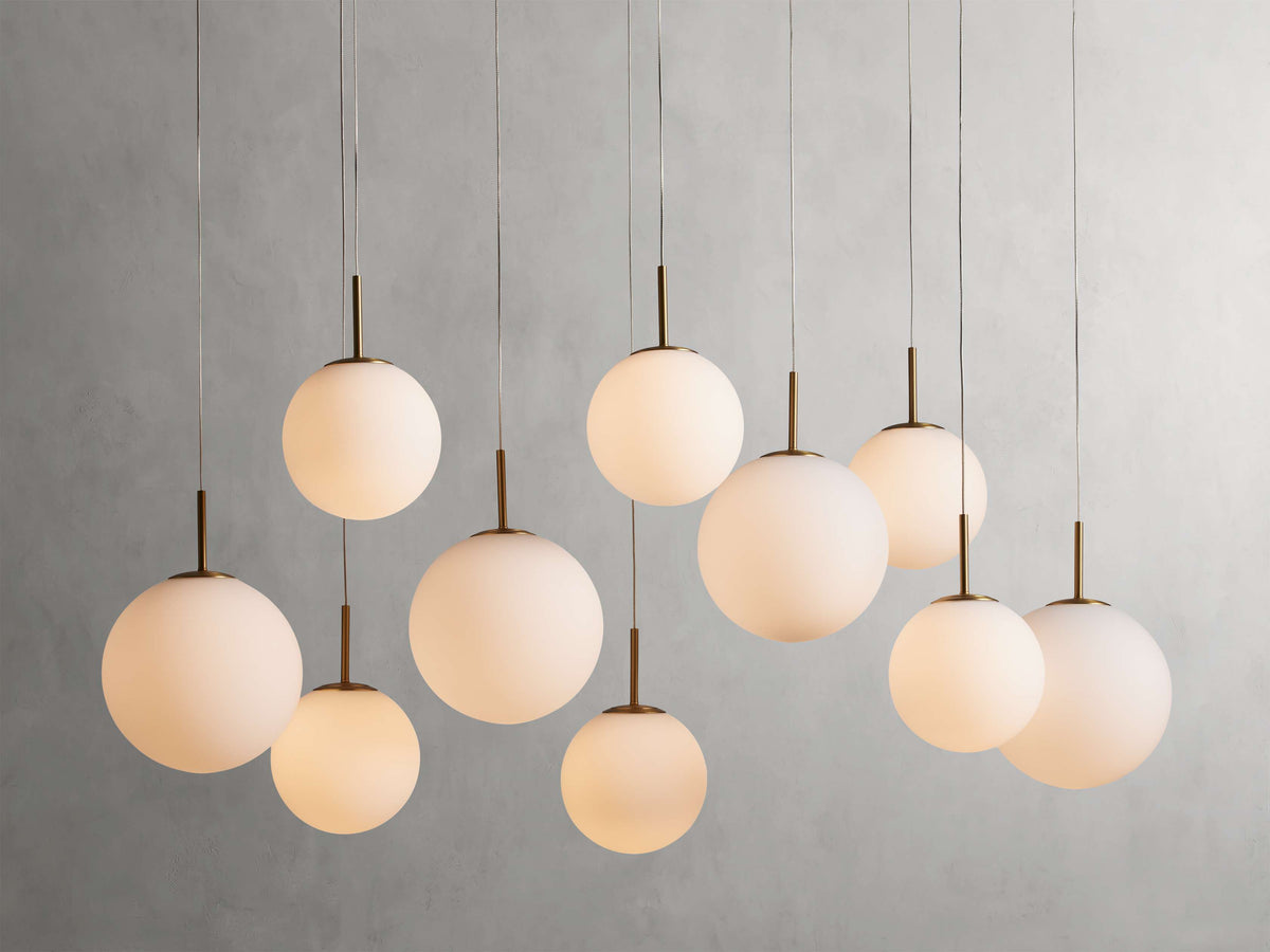 Suspended Opal Globe LED Island Chandelier