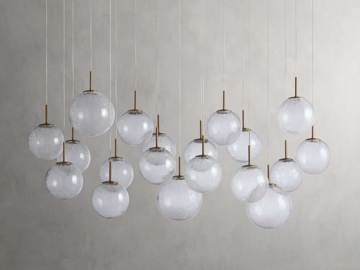 Suspended Opal Globe LED Island Chandelier