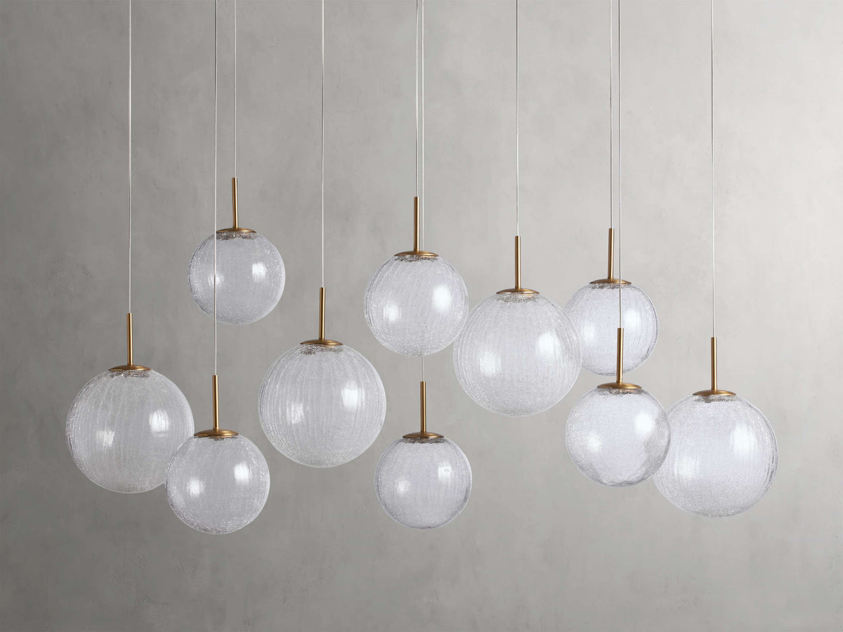 Suspended Opal Globe LED Island Chandelier