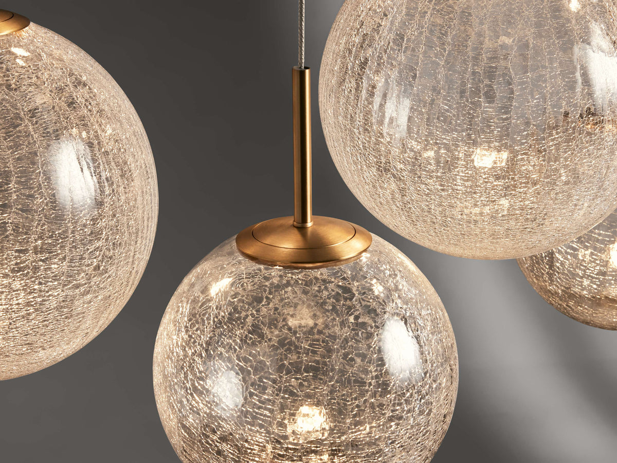 Suspended Opal Globe LED Island Chandelier