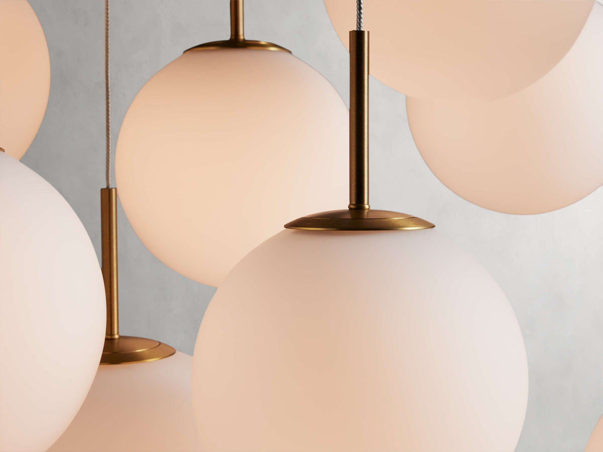 Suspended Opal Globe LED Island Chandelier